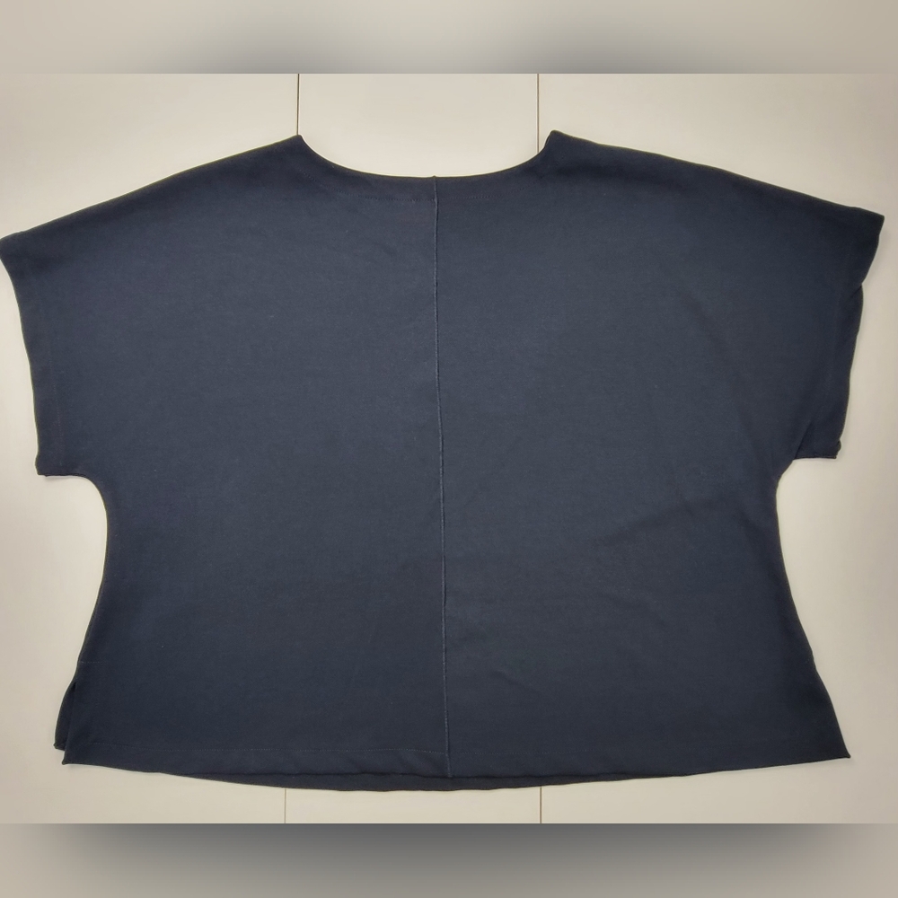 Max Studio Top Navy Blue with thread trim & Wide Leg Trousers Set 3X MSRP $198 - Picture 7 of 16